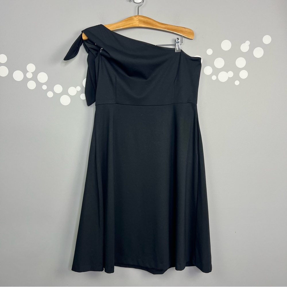 Banana Republic Black One-Shouler Dress Size 14 Pockets - Picture 11 of 11
